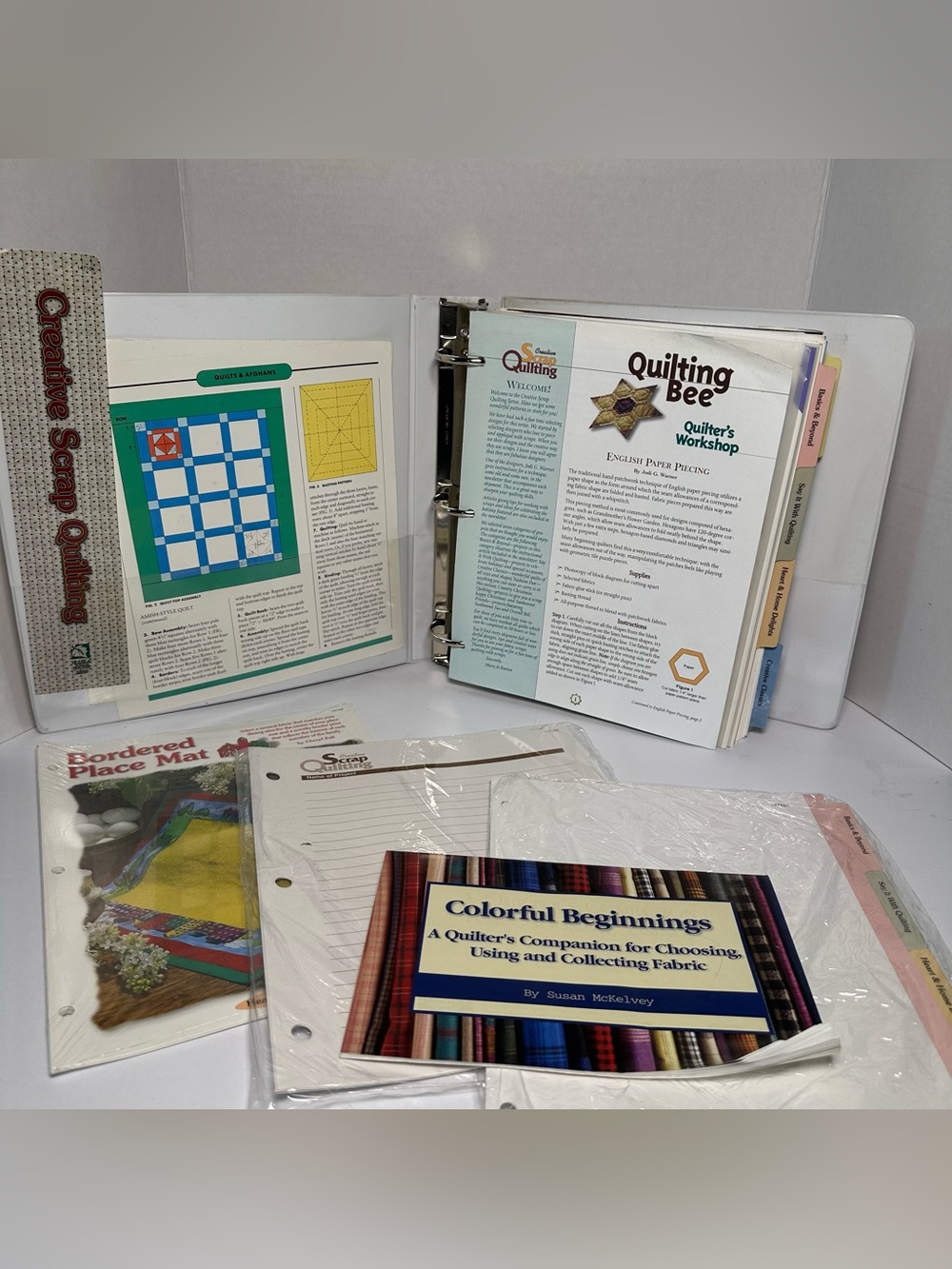 VTG Creative Scrap Quilting House of White Birches Binder Patterns Templates EUC